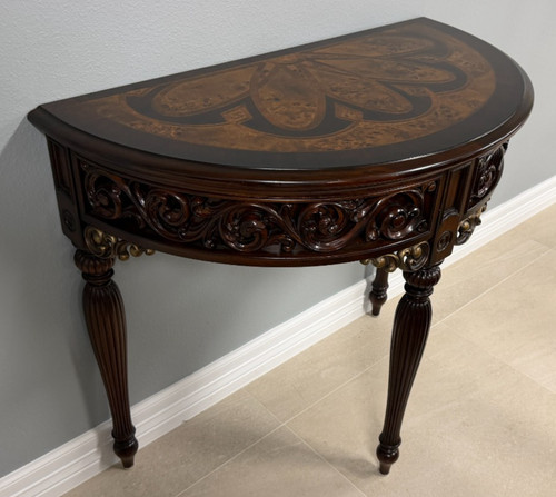 Console table carved burl - console,